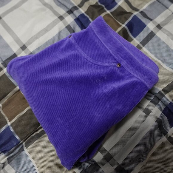 HUE Corduroy Leggings Women’s Medium Purple 28.5” Inseam Stretch Pull-On - Picture 13 of 13